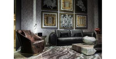 Zhida Furnishing Manufacturer Customized Top Quality Living Room Furniture 4 Seater Italian Style Sectional Villa Leather Sofa