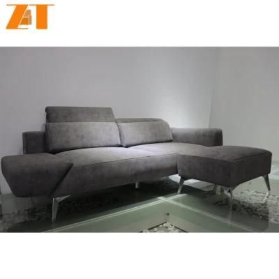 Medium Back with Armrest Living Room Sofa Iron Legs Fabric Sofa