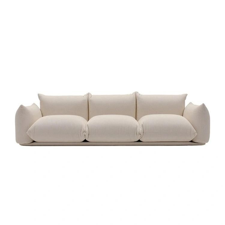 Home Furniture Luxury Comfortable Sofa Living Room Sofa Hight Arm Three Seat White Fabric Sofa