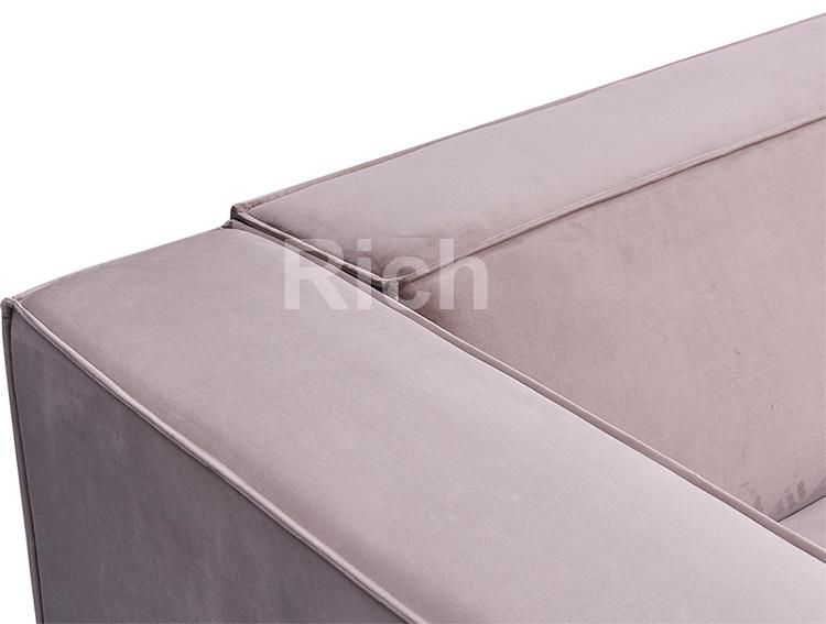 Wooden Oversized Couch Grey Fabric Living Room Furniture Sofa Sectional