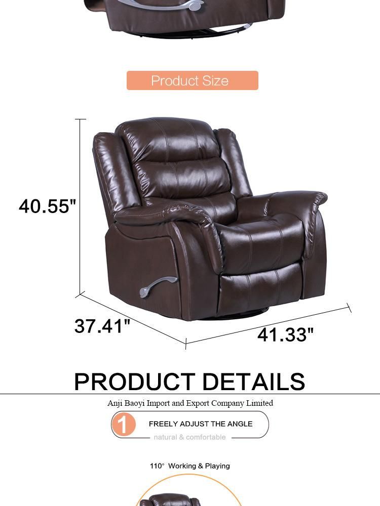 Luxury American Style Modern Design Swivel Glider Recliner Sofa
