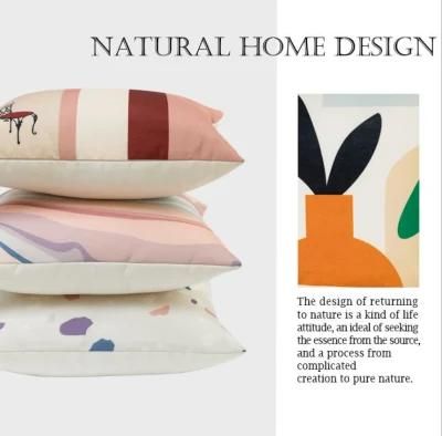 Simple Modern Printing Pillowcase Bedroom Living Room Pillow Waist Pillow Office Sofa Cushion