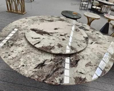 Natural Stone Aran White Dining Table Set 6 Seater Granite Top