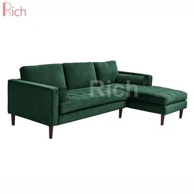 Chinese Furniture Green Velvet Cushion Living Room Fabric Modular Sofa