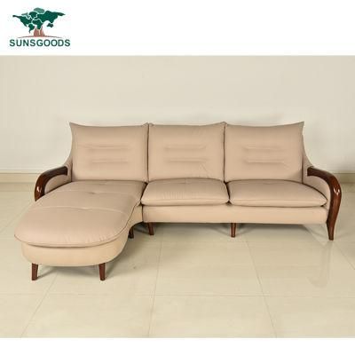 Chinese Sofa Furniture Factory Wholesale PU Leather Sofa Wood Frame Home Furniture