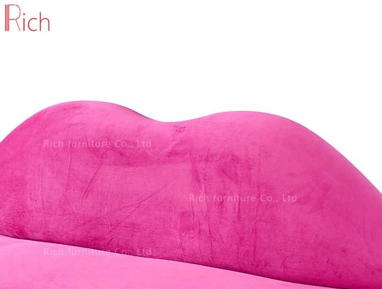 Unique Home Furniture Hot Sex Design Lounge Couch Living Room Leisure Fabric Red Lip Sofa Event Hotel