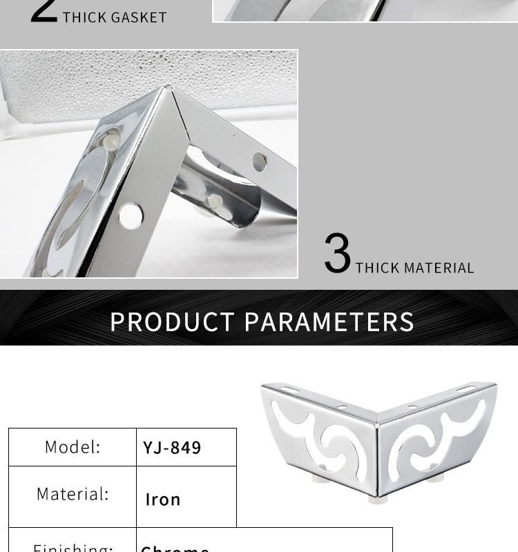 L Shape Furniture Leg Chrome Finished Height 55mm