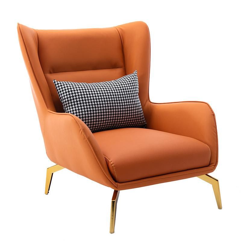 Hot Sale Ergonomic Design Nordic Simple Living Room Leather Single Sofa