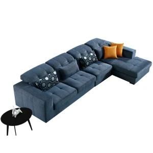 L Shape Comfortable Chaise Lounge Fabric Sofa (9078)