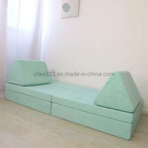 Long Wide Green Custom Colorful Modular Couch Kids Memory Foam Play Couch for Children