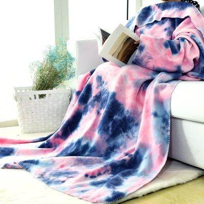 100% Polyester Velvet Polar Fleece Throw Bed Sofa Knit Blanket Hoodie Blanket Fuzzy Blanket Wearable Blanket with Sleeve