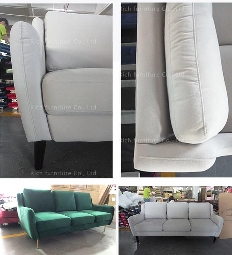 Modern Sectional Home Furniture Velvet Fabric Couch Living Room Sofa