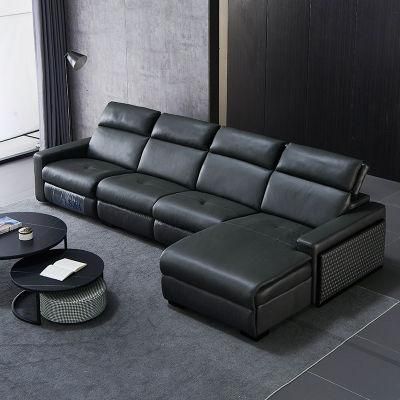 Relaxing Home Furniture Electric Sectional Sofa Set New Design Function Recliner Sofa with USB Charging
