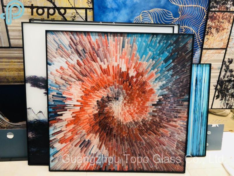 Simple and Modern Geometric Toughened Glass-Painting (MR-YB6-2021A)