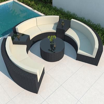 Circular Rattan Sofa Combination Circular Garden Courtyard Sofa Outdoor