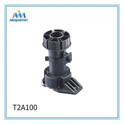 T2a100 Black Adjustable Feet in ABS for Kitchen Screw on