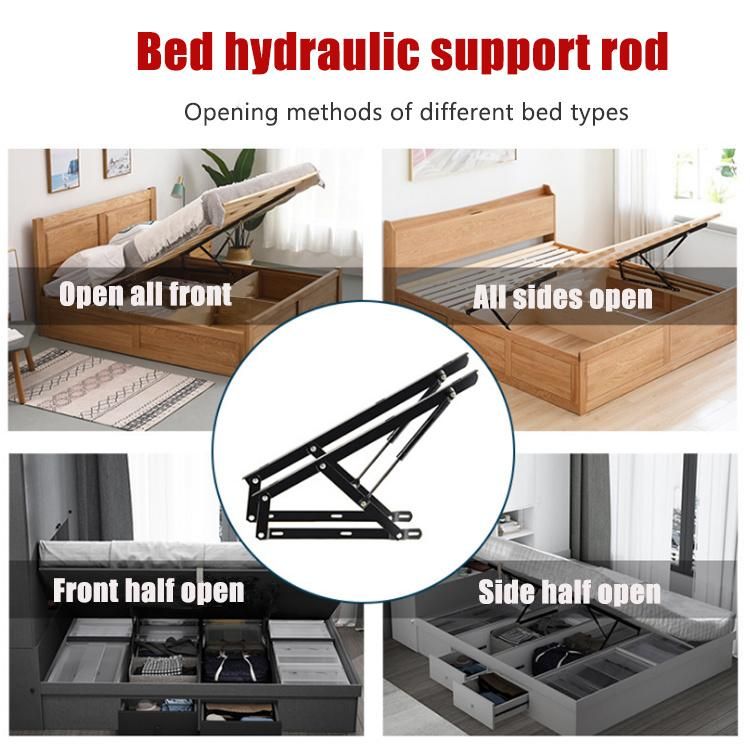 1.08 M Bed Sofa Hydraulic Scissor Lift Mechanism Black Metal Parts Bed Fittings Bed Lift Frame