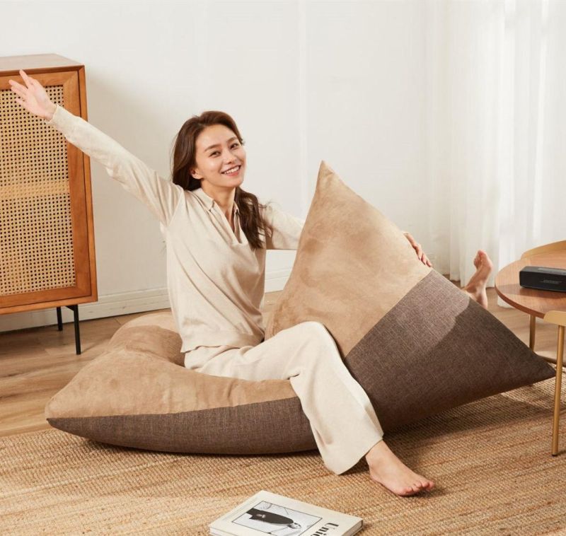 Polyester Linen Fabric Triangle Gamer Bean Bag Lazy Sofa Chair for Kids