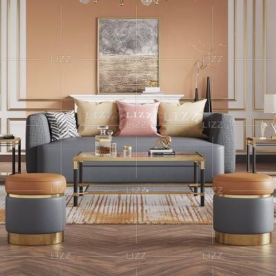 Chinese Factory Wholesale Modern Dubai Home Furniture Living Room Leisure Fabric Velvet Sofa Set