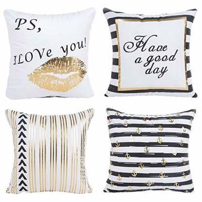 Metallic Print Throw Cushion Covers Decorative Soft Throw Pillowcases Sofa
