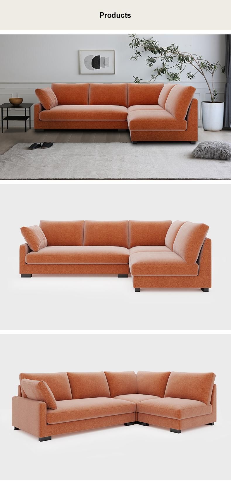 High Back Fabric Home Furniture Modern Leisure Living Room Sofa
