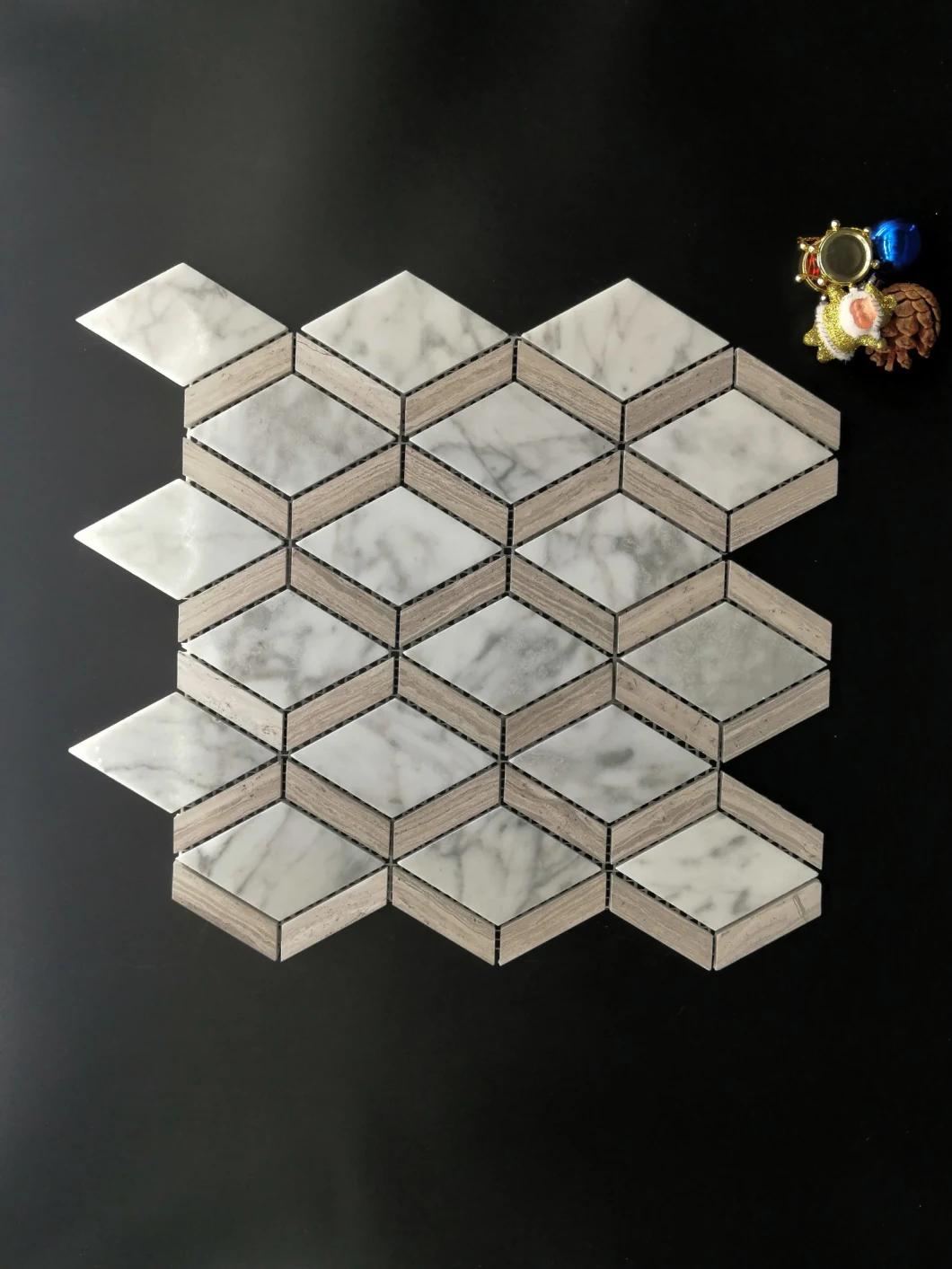 Very Popular in The Europe and America, Middle East, The Diamond Stone Mosaic, Marble Used for Kitchen Baffle Wall, Sofa Background, Bath Room Metope