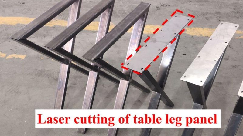 Square Type Office Dining Table Furniture Metal Legs