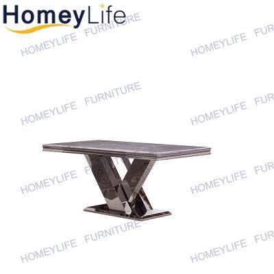 Foshan Grey Rectangular Sofa Side Center Table for Hotel Hall Lobby