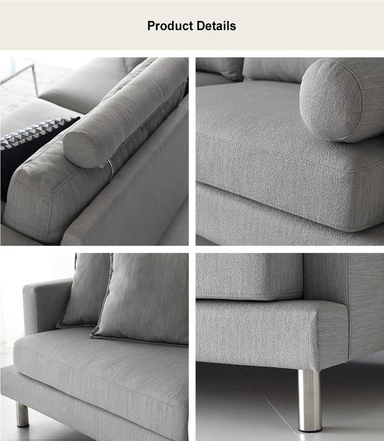 latest Design with Armrest High Back Living Room Sofa Top Fabric Corner Sofa