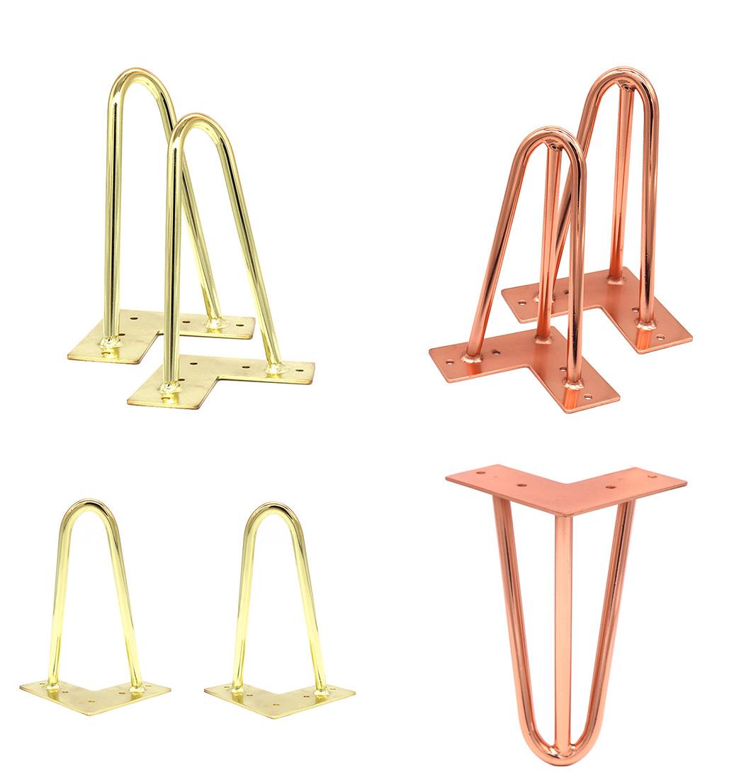 Latest Modern Design Rose Gold Color Hairpin Table Legs