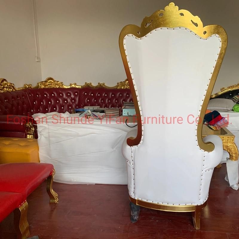 Hotel Lobby Furniture Wood Carved High Back Sofa Chair with Multipurpose Ways in Optional Color for Wedding Furniture