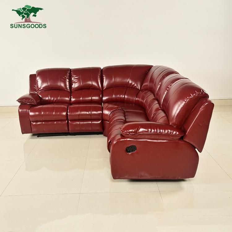 Best Selling Manual Reclining Mechanism Air Leather Sofa Set