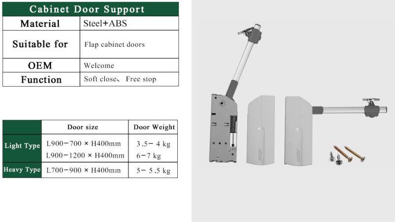 Hydraulic Soft Close Lid Stay Support of Opening Flap Doors Kitchen Cabinet Door Stay Lift Support