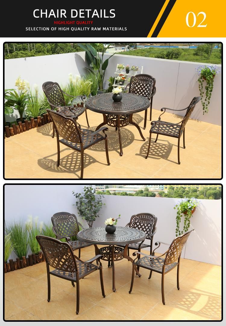 Cast Aluminum Table Chair Single Seat Sofa Set Design Outdoor Garden Furniture