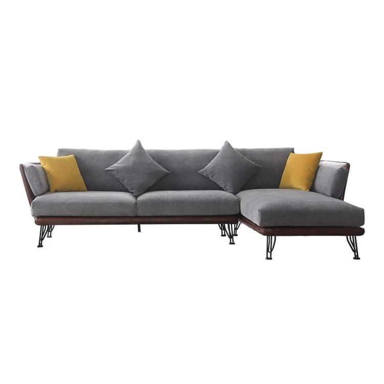 Design Modern Room Furniture Accent Chair Gray Fabrici Sectional Sofa Set Apartment Furniture Set