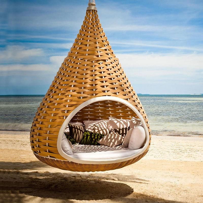 Outdoor Hammock Rattan Sofa Hotel Hanging Chair Garden Bed