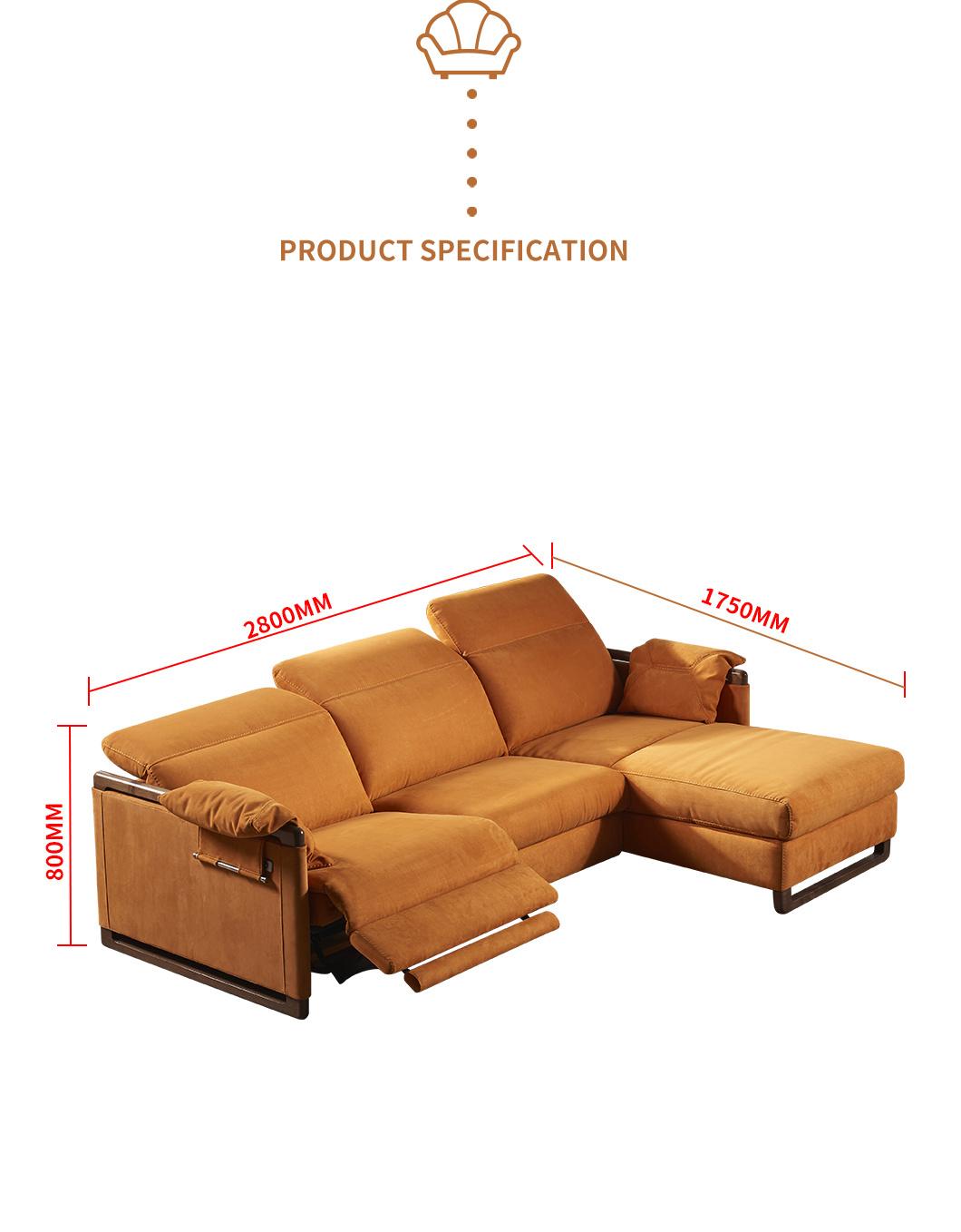 Functional Fabric Sofa Combination Modern Simple Italian Multifunctional Size Living Room Sofa for Lazy People