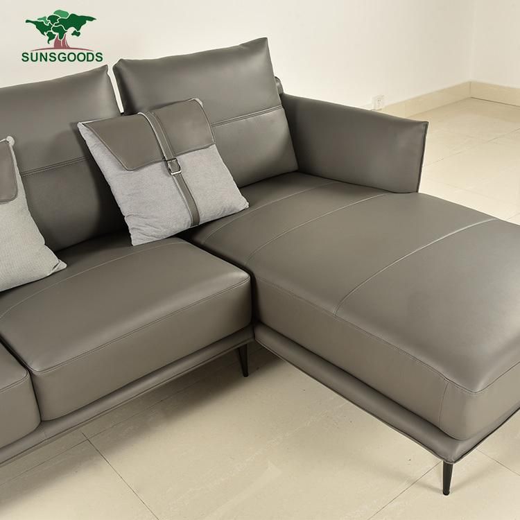 High Quality Fabric Corner Sofa with Ottoman for House