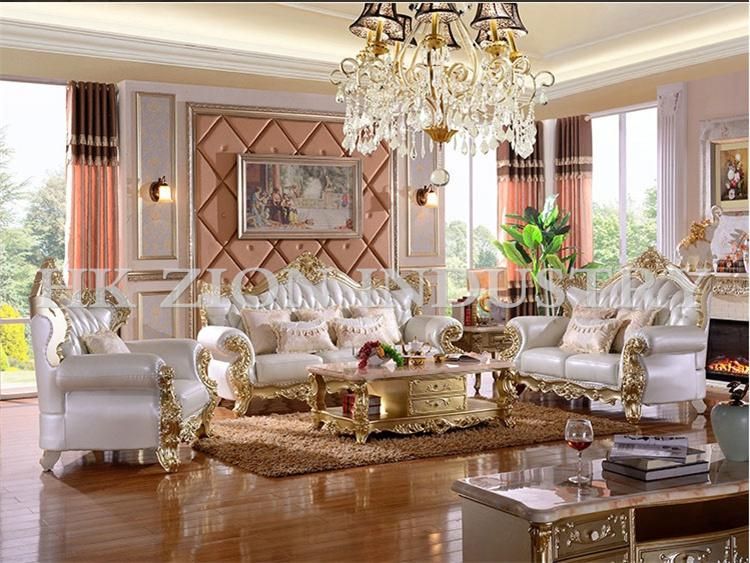 Commercial Royal Sofa Set Antique Sectional European Style Modern Living Room Home Hotel Setting Room Chesterfield Genuine Leather Sofa