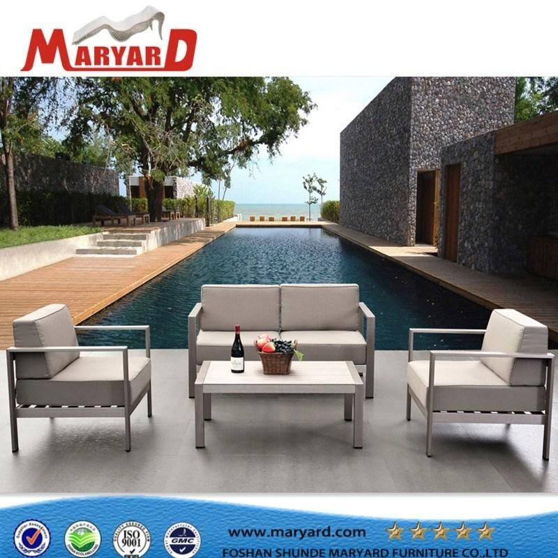 Outdoor Garden Luxury Aluminum Frame Leather Outdoor Sofa Set