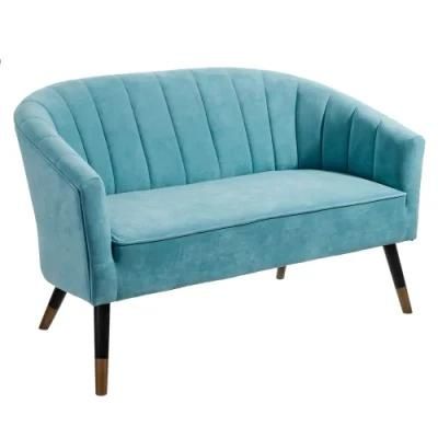 Modern Furniture Blue Couch Relax Loveseat Velvet Sofa for Living Room