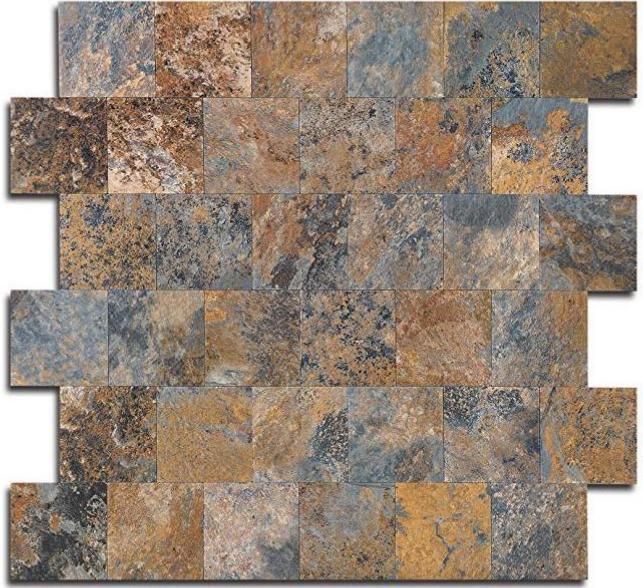 Fire Prevention and Waterproof Adhesive Type PVC Imitation Stone Mosaic, Kitchen Baffle Wall, Sofa Background