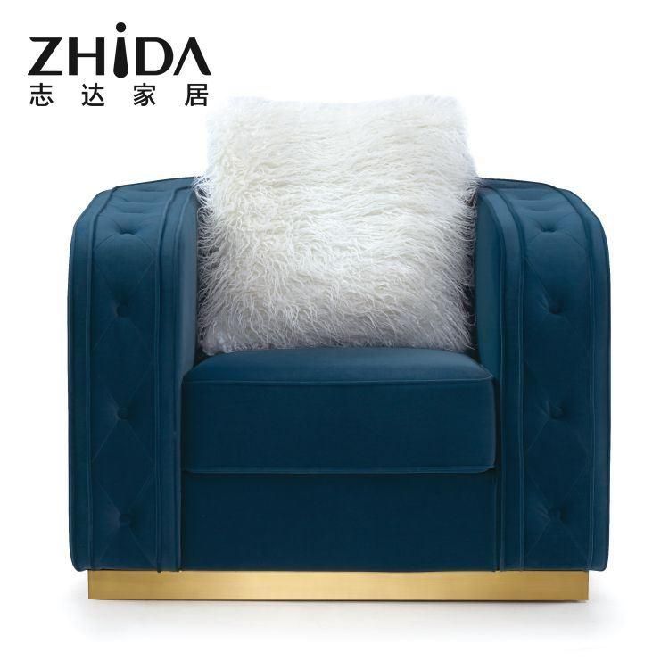Moden Italian Style light Luxury Sofa with Button Design Armrest Customized for Villa/Hotel/ Projects
