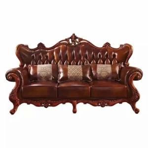 Brown Color Royal Furniture Sets Living Room Leather Sofa (022)