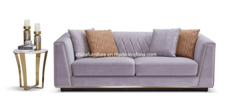 Modern Style Comfortable Metal Inner Fabric Sofa