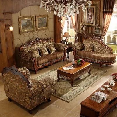 Wholesale Antique Fabric Sofa with Tea Table for Home Furniture