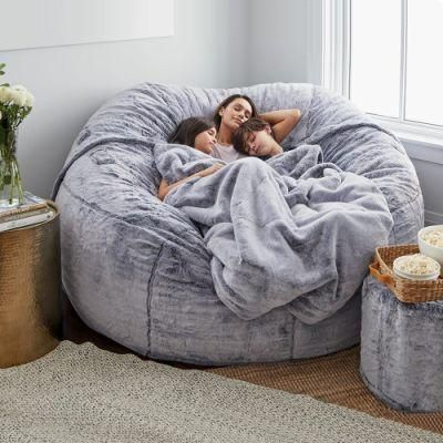 5FT 6FT 7FT Oversize Faux Fur Sofa Bed (foam beanbag chair)