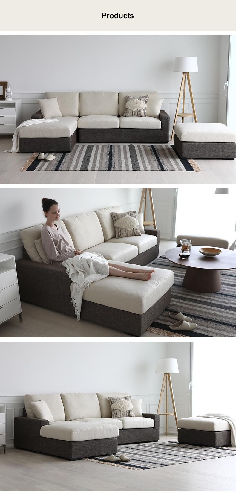 China New Modern Dubai Sectional L Shape Set Fabric Home Furniture Sofa