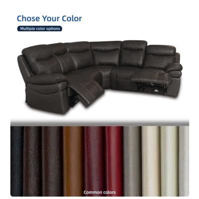 Mixed Color Europe Popular OEM Living Room Leather Electric Recliner Corner Sofa