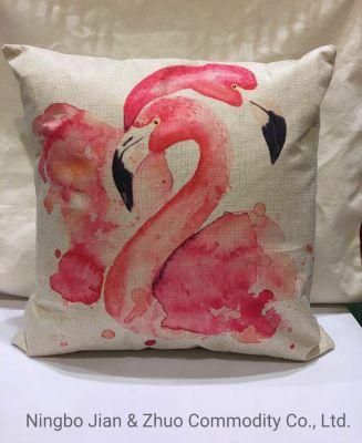 Custom Polyester Digital Printing Flamingo Pillow Cushion